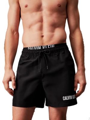 Calvin Klein Heren dubbele tailleband 'Intense Power' zwembroek, Zwart (Pvh Zwart), L