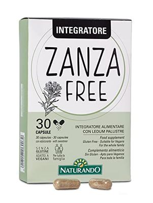 Naturando ZanzaFree complemento alimenticio con Ledum Palustre, Salvia y levadura de Cerveza - 30 cápsulas