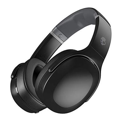 Skullcandy Crusher Evo Casque Supra-Auriculaire sans Fil avec Basses Sensorielles, Autonomie 40 h, Microphone, Compatible iPhone + Android + Appareils Bluetooth - Noir