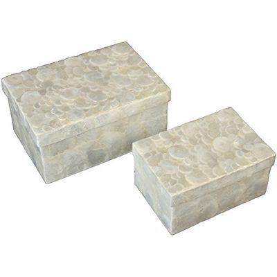 SET 2 CAJAS RECT. NÁCAR NATURAL CIRCULITOS_21,5X14X10+15X10X7,5CM