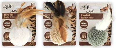 AFP Pelotas De Juguete Para Gatos Lambswool-Snow Ball Catnip