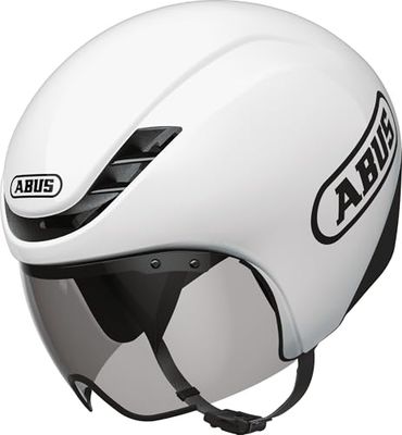 ABUS GameChanger TT 1.1 tijdrithelm - aerodynamische fietshelm voor sportief rijden - triatlon, tijdrijden en baanwielrennen - voor dames en heren - maat L, wit