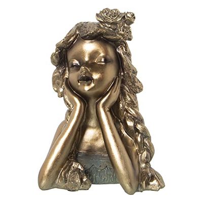 FIGURA RESINA NIÑA DORADA 17X14X26CM