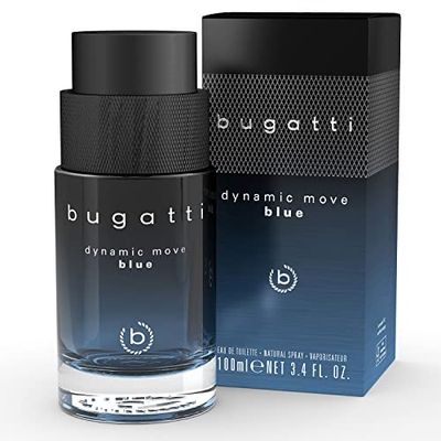bugatti Dynamic Move Blue profumo da uomo 100 ml I eau de parfum da uomo citrico-aromatico I combinazione tonificante di lavanda, limone e muschio I marittimo, fresco e sensuale-caldo