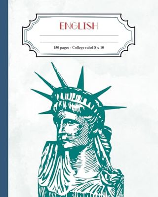 English Composition Notebook, 150 Pages, College Ruled, 8x10 inch: The cover indicates the subject so that even in a RUSH your child (or you) won’t bring the WRONG notebook to class.
