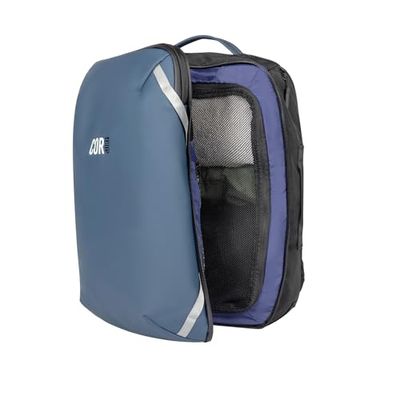 COR Surf The Island Hopper Zaino da viaggio - Zaino da trasporto ergonomico approvato da cabina, cerniere resistenti all'acqua, tasche segrete, scomparto per laptop, 40 litri, blu navy