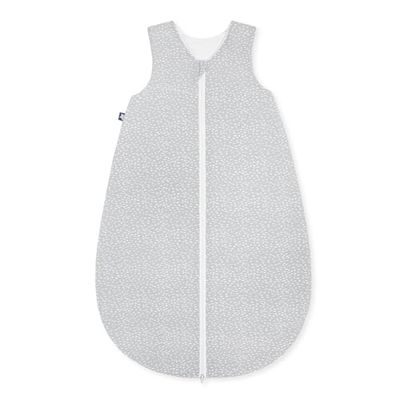 Julius Zöllner Zomerslaapzak jersey, 0,5 TOG, wasbaar op 60 °C, Made in Germany, OEKO TEX Standard 100, Tiny Squares Grey, Gr. 50/56