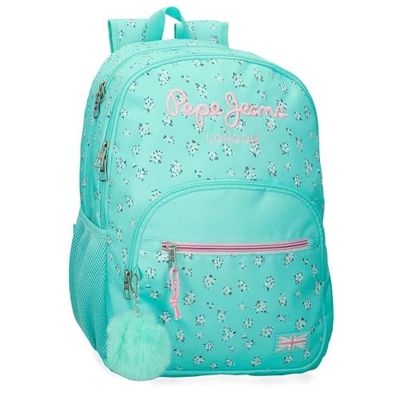 Pepe Jeans Nora Mochila para portátil 15,6" Doble Compartimento Azul 32x44x22 cms Poliéster by Joumma Bags