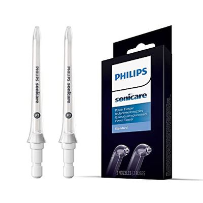 Philips Sonicare Beccuccio Irrigatore Orale F1 standard - per Philips Sonicare Power Flosser cordless - 2 pezzi (modello HX3042/00)