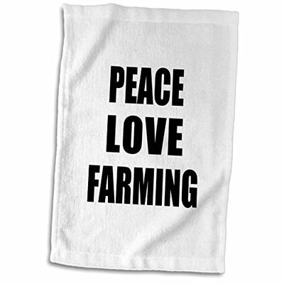 3dRose Paix Amour et Agriculture, Choses Qui Make Me Happy, Fun, Farmer Serviette de Cadeau, Blanc, 15 x 55,9 cm