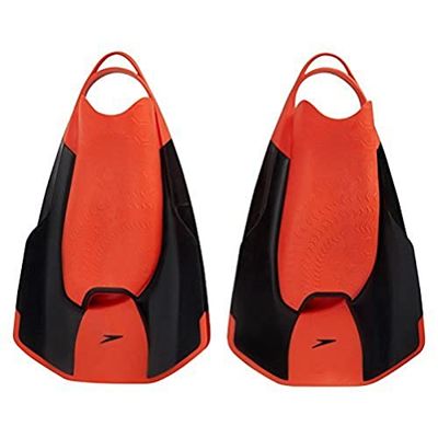 Speedo Fastskin Kickfin Aletas unissexo para adultos, preto/sereia vermelho, 7-8