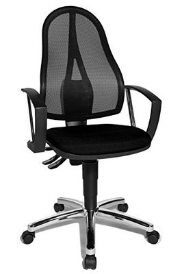 Topstar Point 60 Net, ergonomische bureaustoel, incl. vaste armleuningen A1, stof, zwart, 54 x 47 x 109 cm