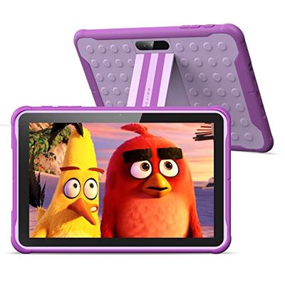 PRITOM 10-calowy tablet z systemem Android 10.3G, Child Lock, WiFi, 6000 mAh, procesor Quad Core, 2 GB RAM, 32 GB ROM, HD IPS Screen, dla dzieci z etui (fioletowy)