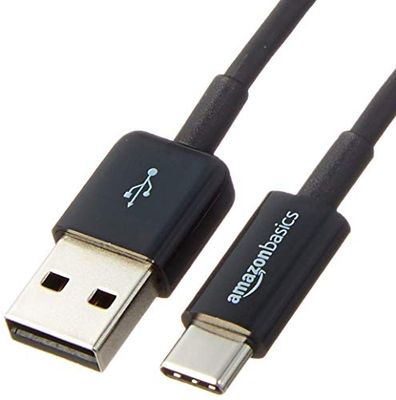Amazon Basics cabo de carregamento rápido USB-C para USB-A 2.0, velocidade de 480 Mbps, certificado USB-IF, para Apple iPhone 16/15, iPad, Samsung Galaxy, tablets, computadores portáteis, 1,8 m (6 pés