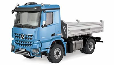 Amewi 22613 Mercedes-Benz Arocs - Camión volquete hidráulico Pro versión 4x4 1:14 RTR Azul Claro