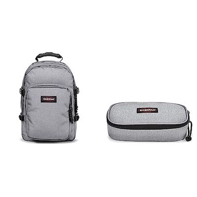 EASTPAK Provider Zaino Casual, Taglia Unica, Grigio (Sunday Grey) & Oval Xl Single Astuccio, Taglia Unica, Grigio
