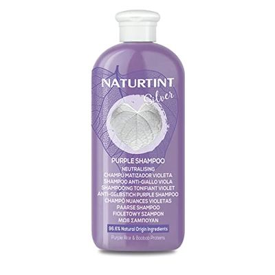 Naturtint | Shampoo Antigiallo Viola | Per capelli bianchi, decolorati, biondi o grigi. Nutre e Ripara | Senza solfati, parabeni o siliconi | 96,6% Ingredienti Naturali | 330 ml