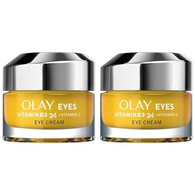 Olay Vitamin B3 24 + Vitamin C Eye Cream With Vitamin B3, Vitamin C & Peptides For Visibly Brighter Skin, 15ml (Pack of 2)
