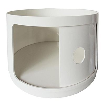 Kartell 495503 Componibili - Recipiente modular redondo y opaco, Elemento redondo, Alto H. 38.5, color Blanco