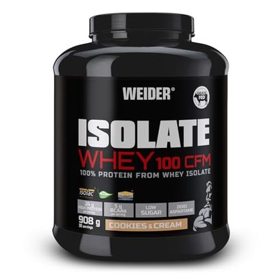 Weider Isolate Whey 100 CFM Mix Protéines avec Isolat de Protéines de Lactosérum sans Aspartame, Chocolat Fondant, 908 g
