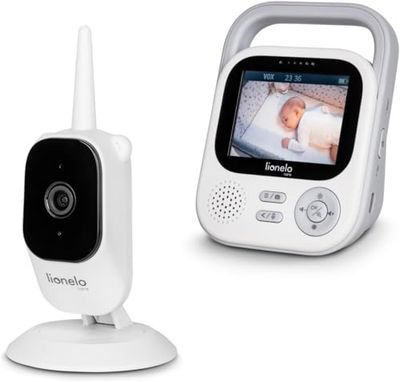 lionelo Babyline 3.2 Camera, fotocamera Full HD per baby monitor, 1920 x 1080 px, portata 50 m/350 m, modalità notte 7 m, comunicazione bidirezionale, accoppiamento fino a 4 telecamere, zoom 3x