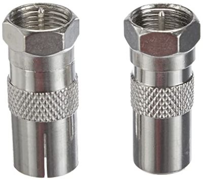 Hama Coax SAT-adapter set van 2 (F-stekker van coaxstekker en coax-koppeling) [frustratievrije Amazon-verpakking]