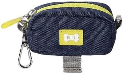 BUILT PET NightSafe Support de sac à déjections canines et distributeur de friandises, clips à la laisse pour promener le chien, double pochette de transport mains libres avec 2 compartiments pour
