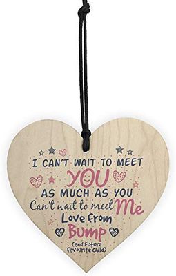 RED OCEAN Mummy Daddy To Be Pregnancy Birthday Mum Dad Baby Gift From Bump Funny Card Wood Heart