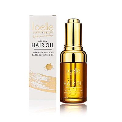 Loelle - Huile de Pépins de Figue de Barbarie Bio pour des Cheveux Doux, Sains et Brillants - Huile Capillaire au Délicat Parfum de Fleur de Tiaré - Remède Biologique et Naturel (40ml)