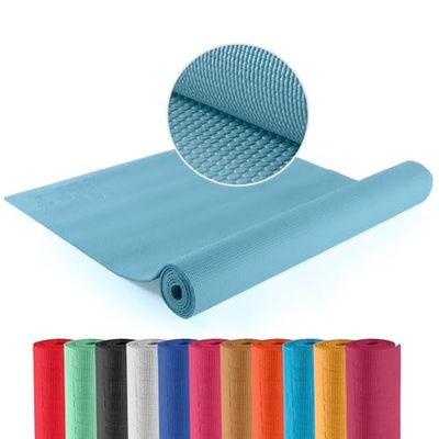 DoYourYoga fitnessmatta, yogamatta "Kirana" av ECO-PVC – 183 x 61 x 0,4 cm – halkfri och robust – gymnastikmatta, yogamatta, träningsmatta, pilates workout – småsten