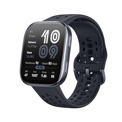 AMAZFIT Bip 6 Smartwatch 46mm, Batterie 14 Jours, AMOLED 1,97", GPS avec Cartes, IA, Appels Bluetooth, Suivi Santé et Sommeil, 140+ Modes Sportifs, Étanchéité 5ATM, Noir