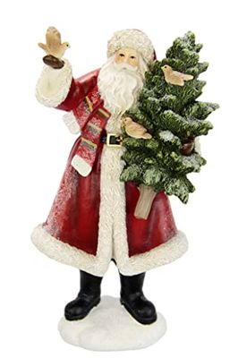 Jultomte med julgran, figur, jultomte, dekoration, bord, bordsdekoration, figur, presenter, juldekoration, julängel, figurer, dekoration, staty, skulptur