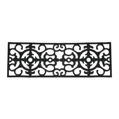 Relaxdays Zerbino di Gomma, 75 x 25 cm, Tappetino da Ingresso per la Casa, Resistente alle Intemperie, Antiscivolo, Nero