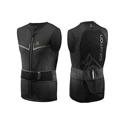 SALOMON męska L40863500 ochraniacz na plecy narciarskie, regulowana, MotionFit, oddychająca, kamizelka świetlna Flexcell, czarna, XL