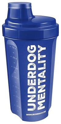 IronMaxx Eiweiß Shaker - 700ml Royal Blue Underdog Mentality | Étanche, sans BPA/DEHP, passe au lave-vaisselle | Avec bouchon à vis, tamis et mesure