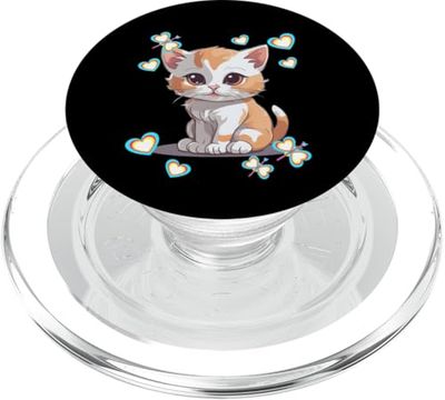 Niños Niño Retro Gato Gatos 80 Niñas Niños Niño Pequeño PopSockets PopGrip para MagSafe