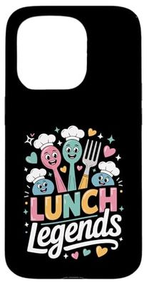 Lunch Legends Smiling Spoons Forks And Chef Hats Design Custodia per iPhone 15 Pro