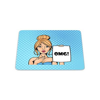 Bonamaison, Pop Art Digital Print Rectangle Mouse Mat, Non-slip Base, Office and Home, Size: 22x18cm