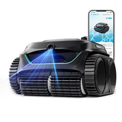 WYBOT C2 Vision AI caméra Robot Piscine sans Fil avec Batterie, Robot de Piscine Sol et Mur, Filtration à Deux Couches, Moteur sans Balai, Aspiration puissante, pour piscines enterrées jusqu'à 180㎡