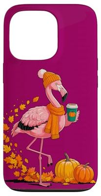 Automne Flamant Rose Pumpkin Spice Ambiance Festivités Coque pour iPhone 13 Pro