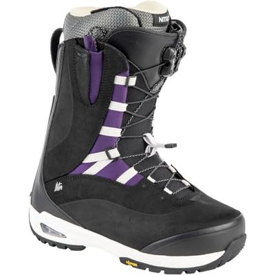 Nitro Bianca TLS '21 Premium All Mountain Freeride Freestyle snabbsnörningssystem båt snowboardbåt, black-Purple, MP 25,0 // EU 38 2/3 // US 7,5