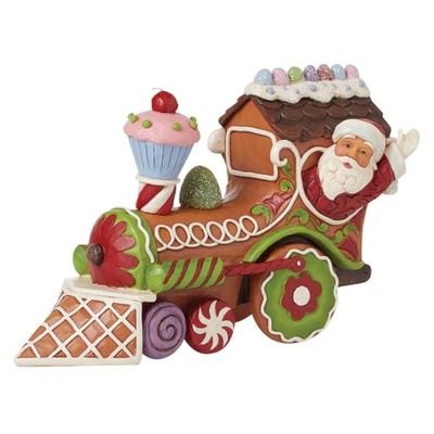 Heartwood Creek di Jim Shore Figurina del treno di Babbo Natale di pan di zenzero