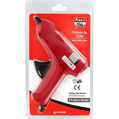 GRAFOPLAS Pistola de Cola 00058751-40w - boquilla Anti-goteo - Cable 0.9m - incluye 2 Barras de Cola