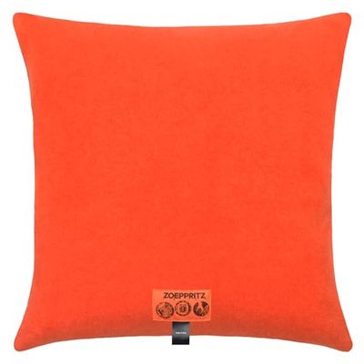 Mjukt fleece-örngott – polarfleece-örngott med virkade stygn – fluffigt örngott – 50 x 50 cm – 265 Papaya – från "zoeppritz since 1828", 702291-265-50 x 50