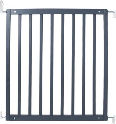 Safetots Simply Secure Wooden Gate, 72cm - 79cm, Grey, Wooden Stair Gate, Screw Fit Baby Gate, Stylish and Practical Safety Barrier