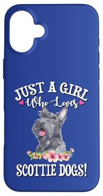 Watercolor Just A Girl Who Loves Scottie Dogs Lover Custodia per iPhone 16 Plus