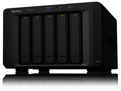 Synology DX517 5000GB Escritorio Negro Unidad de Disco Multiple - Unidad de Disco múltiple (Unidad de Disco Duro, 5 TB, Unidad de Disco Duro, SSD, 50 TB, SATA, 1000 GB)