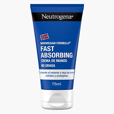 Neutrogena Fórmula Noruega Fast Absorbing (1 x 75 ml) creme de mãos reparador não gordura com glicerina e vitamina E, creme para mãos rachadas e secas de rápida absorção