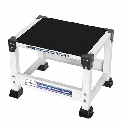GanFindX Plyo Box in Acciaio da 30,5 cm con Superficie in Metallo da 38 x 30,5 cm, per salti pliometrici a casa e Palestra, per Esercizi di Fitness, agilità, Resistenza, condizionamento, Allenamento