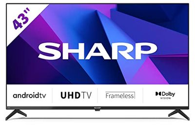 Sharp Aquos 43FN6EA, 43" LED Smart TV 4K UHD Android 11, DVB-T2/S2, 3840 x 2160 Pixels, Wi-Fi, Nero, suono Harman Kardon, 4xHDMI 2.1, 2xUSB, Chromecast integrato, Dolby Vision, Dolby Atmos, DTS X